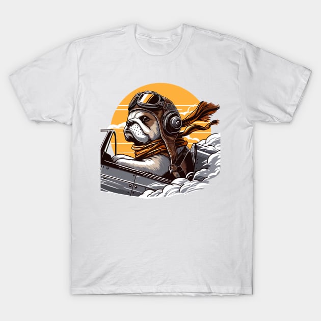 Bulldog Pilot T-Shirt by sibosssr